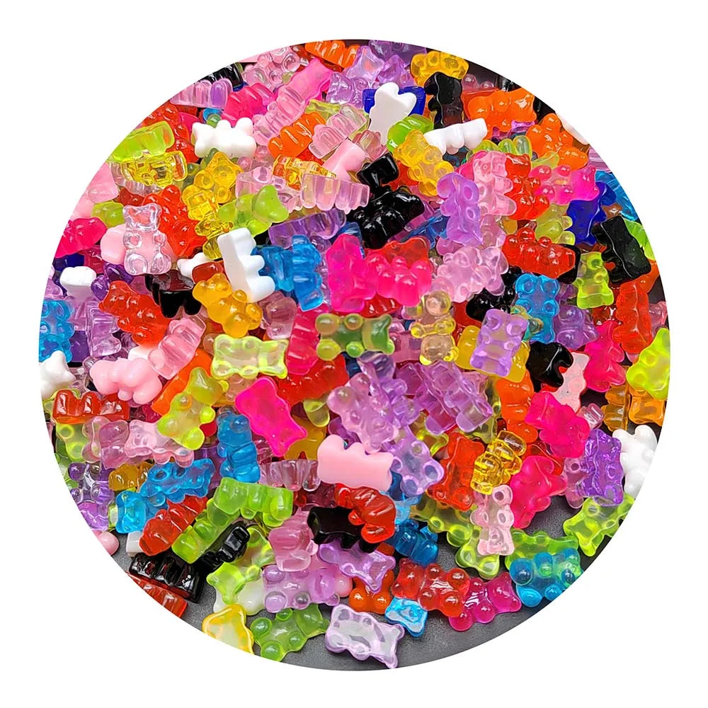 Pretty Resin Gummy Bear Pendant Charms Simulation  Animal Miniature for Woman Girls Jewelry Findings DIY Craft Decor