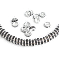 Wholesale KUOYU 100pcs/bag 6/8mm Metal Black Crystal Rhinestone Rondelle Spacer Beads DIY Jewelry Making Bracelet MegaBDM