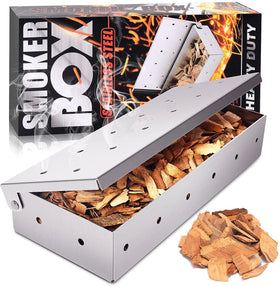 Heavy Duty Stainless Steel Bbq Smoker Box for Grilling Barbecue Wood Chips