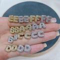 EC2051 18K Gold Silver Plated Brass Metal CZ Pave Bubble Puffy Alphabet Initial Letter Stud Earring for Women Girls