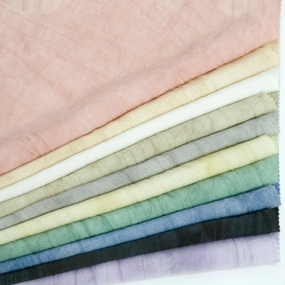 Top Quality 70% Lyocell  30%linen Plain Crepe Fabric180gsm Textured Soft Woven Lyocell Linen Blend Fabric for Garment Clothing