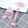 Rose Quartz Facial Jade Roller Gua Sha Tool Health Face Care Massage SPA Scraping Skin Massager Natural Crystals