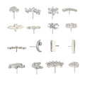 GZN Ready to Ship Piercing Jewelry Titanium Push Pin Labrets Top Threadless Combine Earring  Top