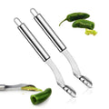 Jalapeno Pepper Corer Cutter Fruit and Vegetables Corer Tool Stainless Steel Pepper Seed Corer Remover for Kitchen