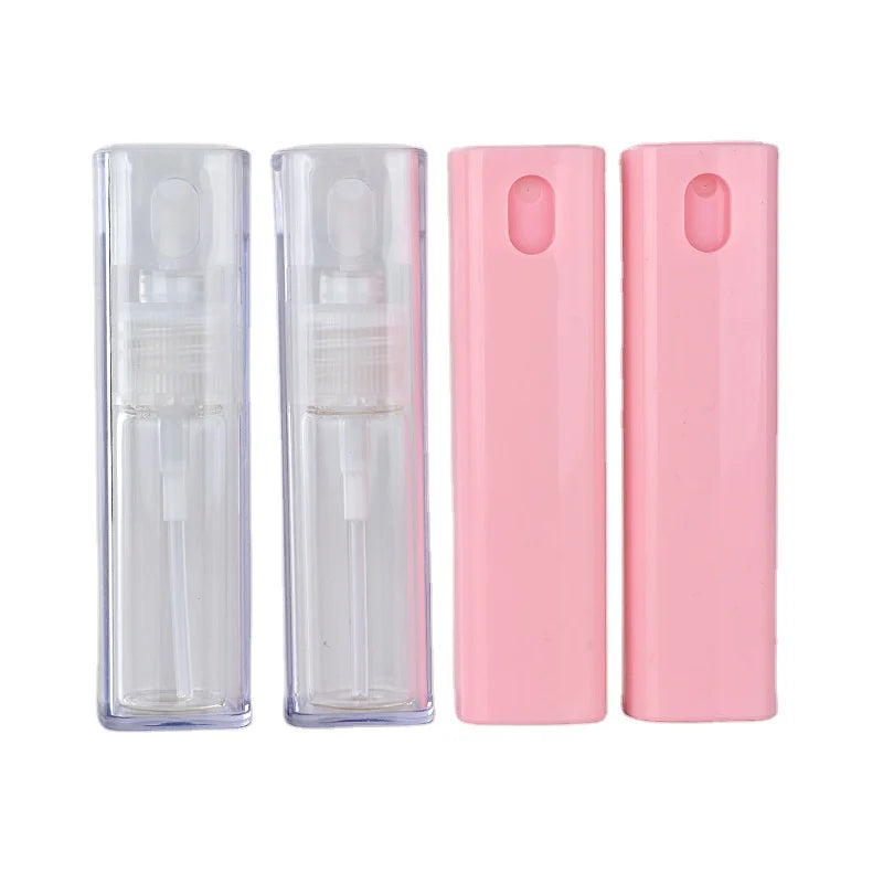 Mini 10ml  Pocket Spray Bottle Empty Plastic Glass Perfume Bottle with Pump Sealer and Custom Printing Pattern