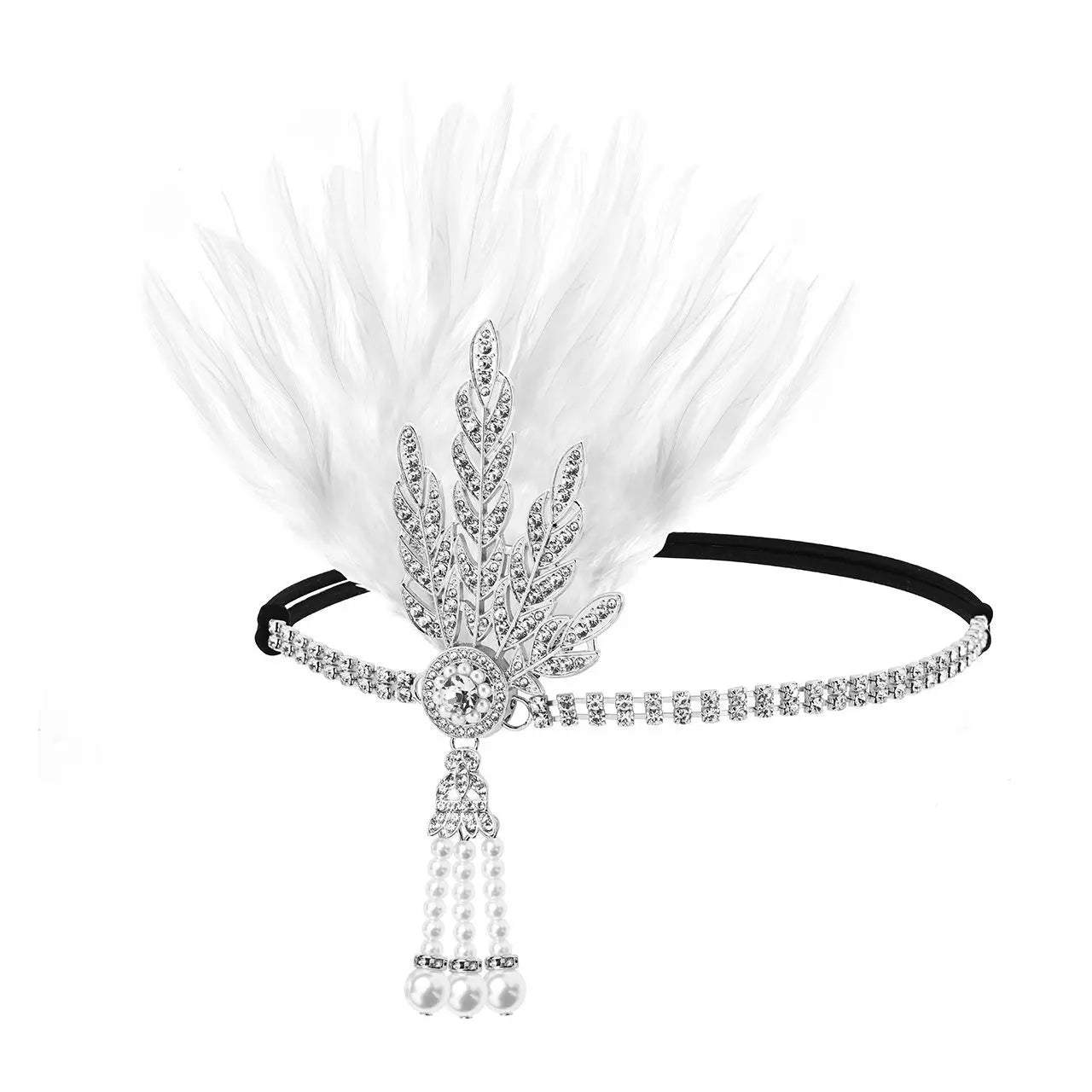 Women Headband Headpiece Flapper Headband Great Gatsby Headdress Vintage Bridal Evening Party Costume Dress Headwear