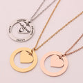 Personalized Necklace 18K Gold Plated Stainless Steel Hollow Round Pendant Necklace Stainless Steel Heart Necklace for Women