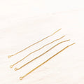 316L Stainless Steel Pvd 18k Gold Plated Earring ThreadJewelry Findings Line Venice Cross Box Chain Thread Stud Earrings