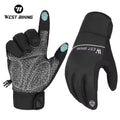 WEST BIKING Thermal Winter Ski Touch Screen Full Finger Gloves Sensitive Touch Scooter Motorcycle Bicycle Velvet Gloves