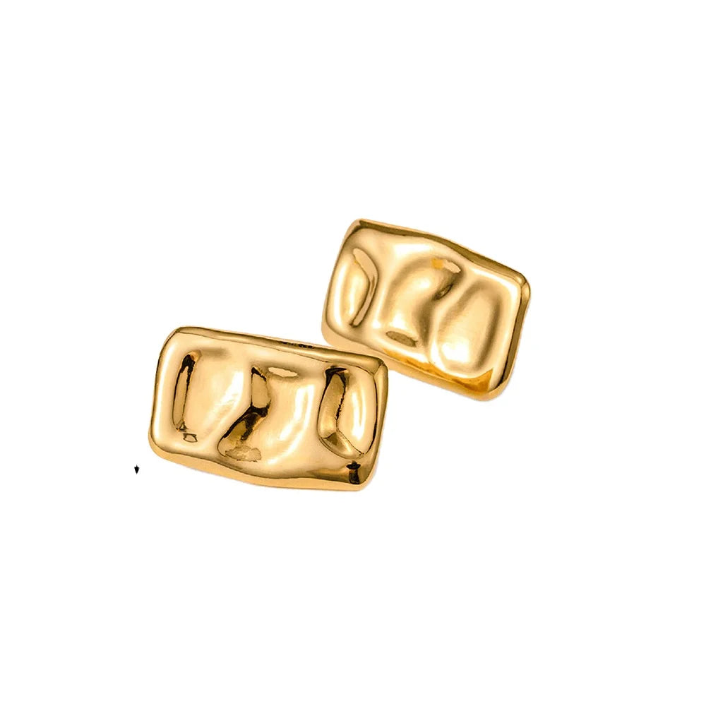 Wholesale Waterproof 18K Gold PVD Plated Stainless Steel Unisex Charm Hip Hop Anniversary Earrings