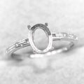 Sterling Silver 6*8/7*9/8*10/9*11/10*12mm Semi Mount Ring Empty Frame Blank S925 Setting Base Without Center Stone for DIY Inlay
