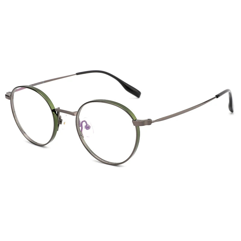Newest Retro Round Pure Titanium Gold No Prescription Vintage Optical Glasses Frames for Ladies Men