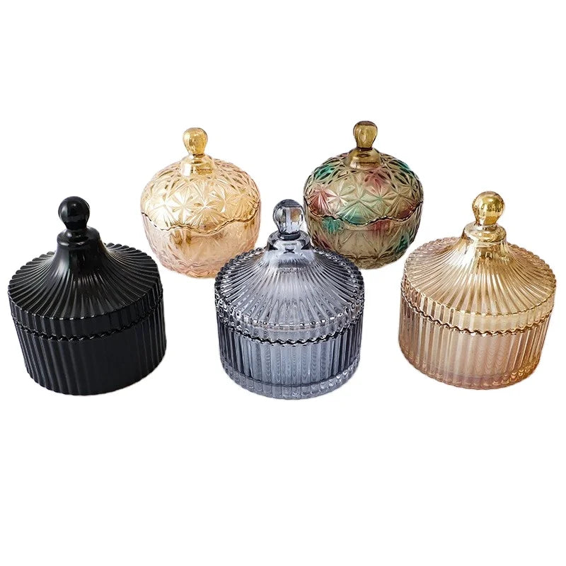 Luxurious Crystal Candle Holders Lanterns and Candle Jars Glass Jar for Soy Candle Jars Iridescent