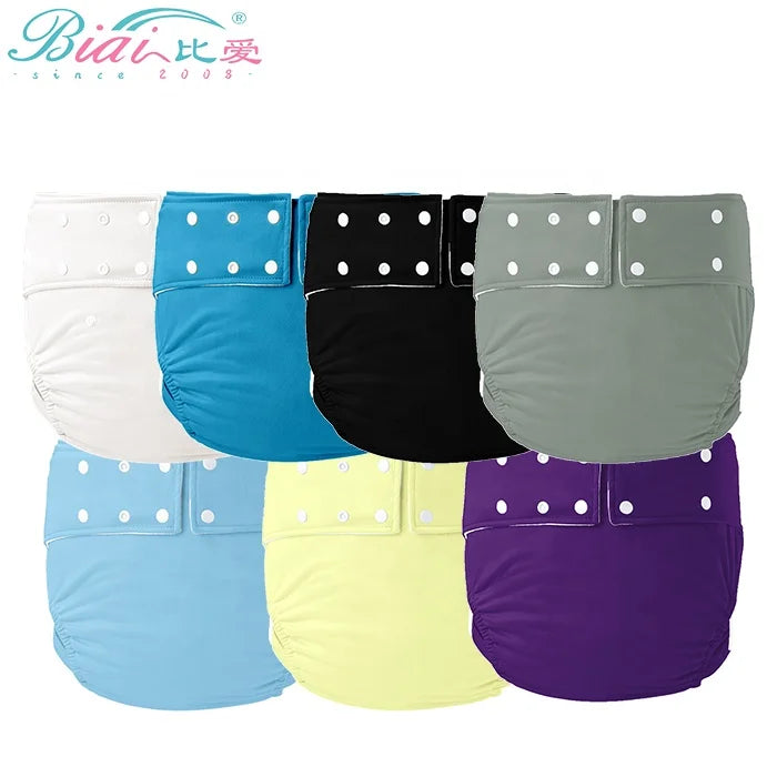 L Size Suede Fleece Lining Adult Washable Cloth Diaper Adjustable Reusable Leakproof Absorbent Incontinence Pants