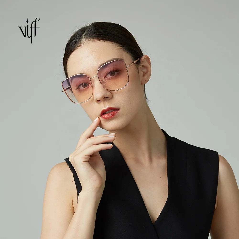 VIFF HM20008 Metal Frame Square Ladies Sunglasses