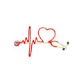 New Hot Sale Medical Medicine Brooch Pin Stethoscope Electrocardiogram Heart Shaped Pin Nurse Doctor Backpack Lapel Jewelry