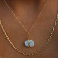 Wedding Gift Minimalist March Birthstone Necklace Raw Stone Aquamarine Crystal Necklace Women