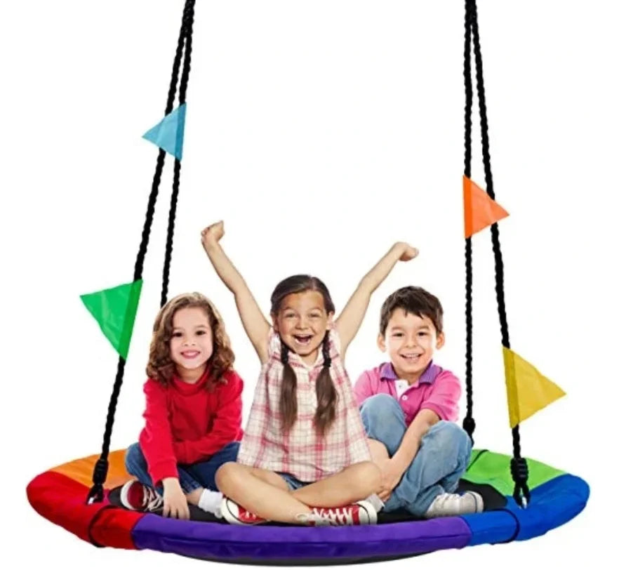 600D PE Rope Adjustable Metal & Plastic Toy Swing Set for 3 Years Old Kids Outdoor Adventure Park Trampoline Park