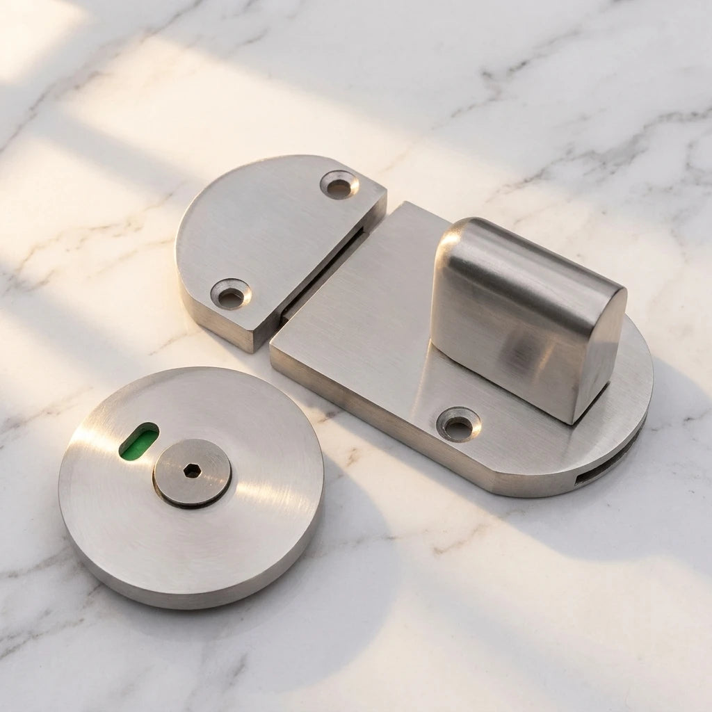 Factory Heavy Duty HPL Toilet Cubicle Partition Stainless Steel 304SS Indicator Latch Turn Door Locks for Public WC Cubicles