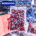 BOBOHOO 2088 None AB Colors Glass Glue Bottom 16 Cuts Hot Fix Rhinestone for Dancing Dress Rhinestone Rope Rhinestone Handbags