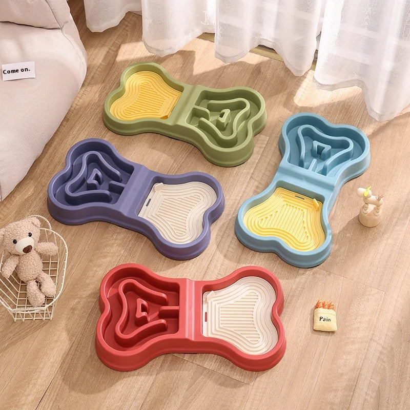 Portable Eco-Friendly Pet Slow Feeder Bowl Non-Slip Anti-Spill Silicone Lick Mat Durable Plastic Waterproof IPX5 Rounded Feed