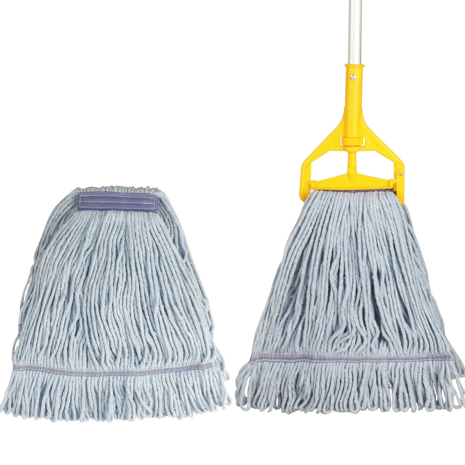 Wholesale Cheap Stock Commercial Looped End Kentucky Cotton Mop With Aluminum Handle Floor Cleaning Tools Quick Shipment