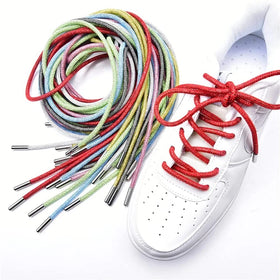 Wholesale Polyester Crystal Rhinestone Shoelaces Colorful Shiny 4MM Diameter 5MM Metal Head for Shoes Bags Belts Accessories