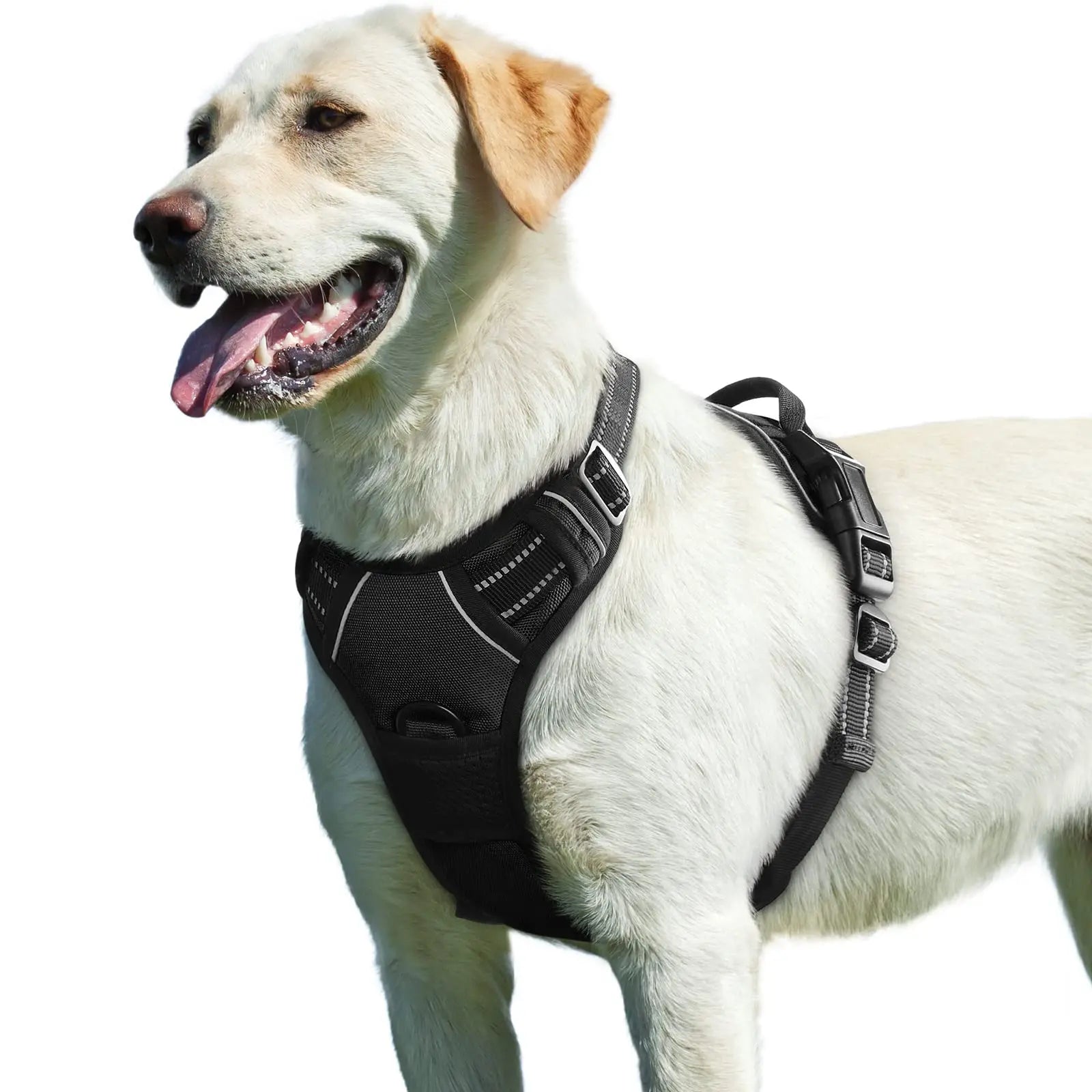 Nylon No Pull Dog Harness for Large Dogs Reflective Adjustable Soft Padded Vest with Easy Control Handle for Walking