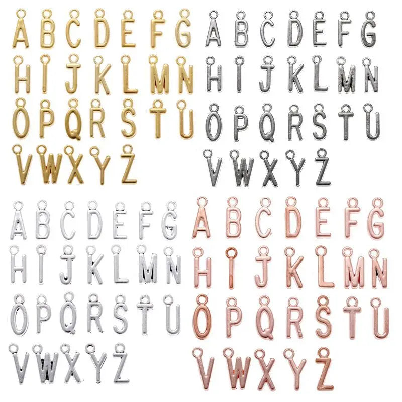100pcs Letters Alloy A-Z Alphabet Letter Jewelry Charms for Making Jewelry