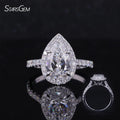 IGI Diamond Engagement Ring 14K Gold Diamond Tester Passing Jewelry 2.0 Carat D VS1 Pear Cut Lab Grown Diamond Ring
