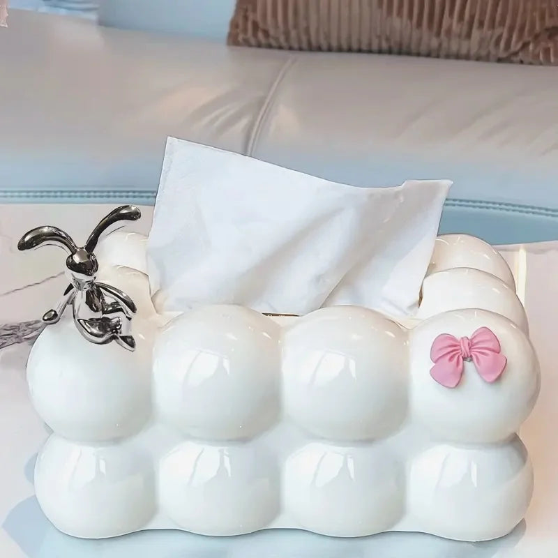 Hot Sale Cloud-Shaped Tissue Holder Cotton Candy Design Napkin Dispenser for Living Room Paper Towel Holder Tissue Box for Home