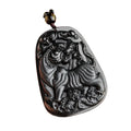 Certified Grade a Natural Jadeite Ink Jade Tiger Brand Tiger Pendant Ink Jade Ice Jade Men and Women Necklace Pendant Jewelry