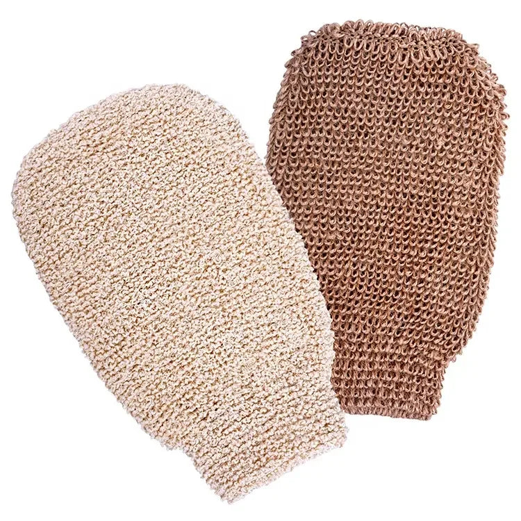 Eco-friendly Natural Material Reusable Jute Body Washing  Comfortable Shower Gloves for Exfoliating