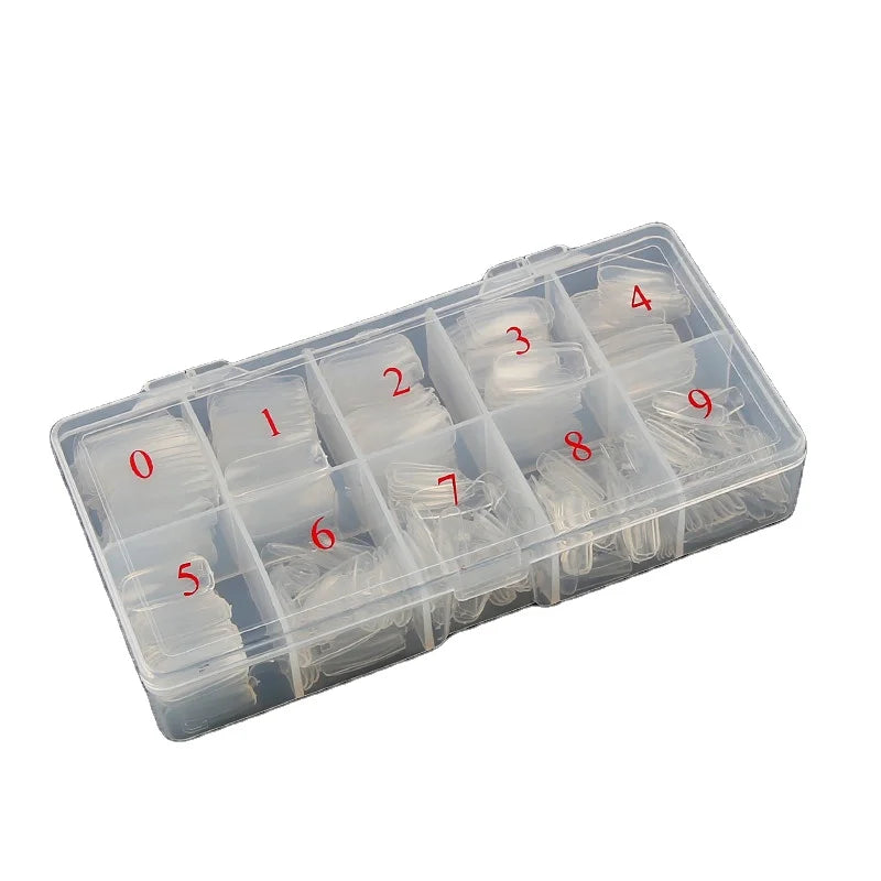 2021 New 500pcs/box Artificial Fingernails Customized Design Nails Press on Nails Clear Natural False Nail Tips