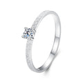 925 Sterling Silver Jewelry Round Cut Moissanite Engagement Ring for Women White Gold Plated Wedding Band Promise Rings