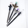 Wholesale Natural Gemstone Amethyst Crystal Tumbled Stones Ballpoint Pen Healing Energy Lucky 16-19cm for Office Student Holiday
