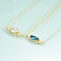 OL1025 Abiding Custom Gold Vermeil Jewellery Marquise Stone Pendant Necklace Gold Plated China New Trend Silver Jewelry