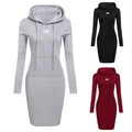 L230791 Custom Women Dress Hoodie Girl One Piece Set Hoodies Winter Lady Pockets Casual Dress Women Hoodies Dress for Women