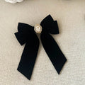 French Style Big Bow Hair Clip Ponytail Holder Hair Accessories Velvet Hair Clips Solid Color Hairpins