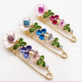 Luxury Women Rhinestone Brooch Pins Flower Brooch for Women Cloth Decoration