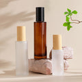 Luxury Perfume Glass Bottle Pump Sprayer with Black Cap Skin Care Cream Cleaning Spray Bottles
