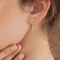 EManco New Rhinestone Birthstone Chain Studs Earrings Stainless Steel 12 Zodiac Signs Earrings Jewelry Gift Wholesale