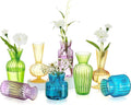 Modern Clear High Borosilicate Glass Lamp Worked Tabletop Vase Short Flowers Small Bud Roses Wedding Home Decor Customized Color