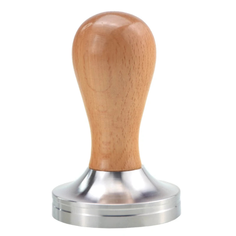 Ecocoffee Custom Espresso Coffee Tamper Wood Handle 304 Stainless Steel 58 mm  51 mm Coffee Press for Espresso Gifts
