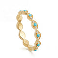 Wholesale Turquoise Jewelry for Fashionable Women 925 Sterling Silver Stacking Ring