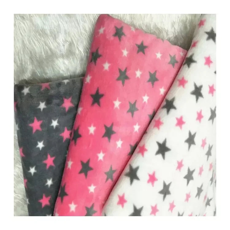 Medium Weight Warm Keeping Blanket Fleece 100% Polyester Fluffy Flannel Print Fabric