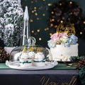 Eco-Friendly Marble Ceramic Fruit Snack Bread Dessert Cake Display Plate Glass Dome Lid Cup Cake Stand Serving Tray for Weddings