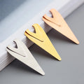 Mini Brief Metal Hollow-out Triangle Flat Bookmark Clip Label Silver Rose Gold Paper Clip Book Holder