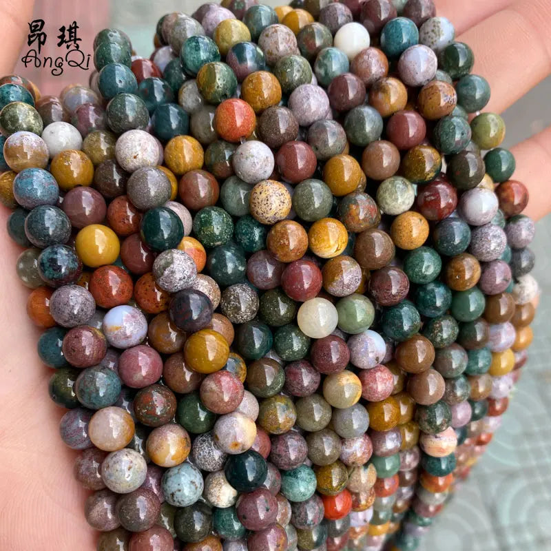 4 6 8 10 12mm Agate Beads Natural Ocean Agate Stone Beads Wholesale Gemstone Beads for DIY Jewelry Making