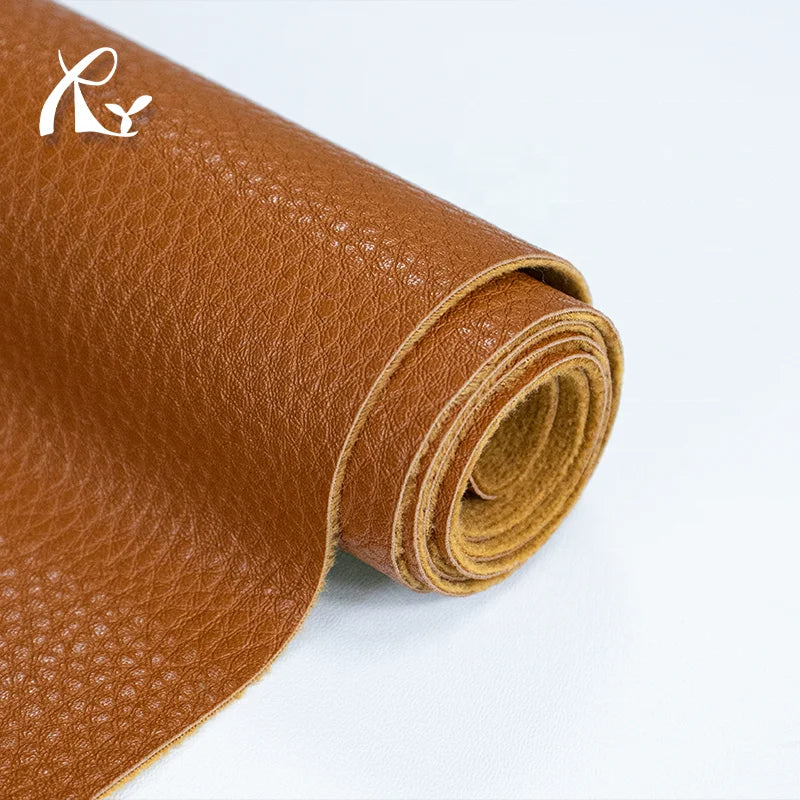1.0mm Litchi Textured Full Grain Leather  PU Leather for Shoes Bags Furniture Luggage Synthetic Leather Products